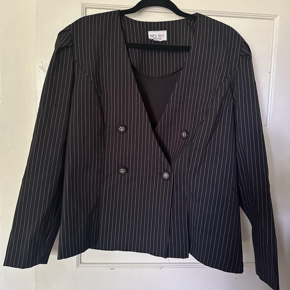 Pin stripe cropped blazer